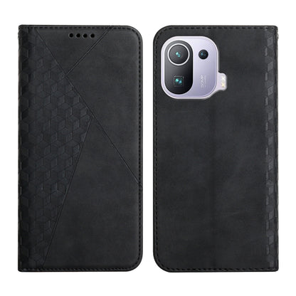 For Xiaomi Mi 11 Pro Diamond Pattern Splicing Skin Feel Magnetic Horizontal Flip Leather Case with Card Slots & Holder & Wallet(Black) - Xiaomi Cases by buy2fix | Online Shopping UK | buy2fix