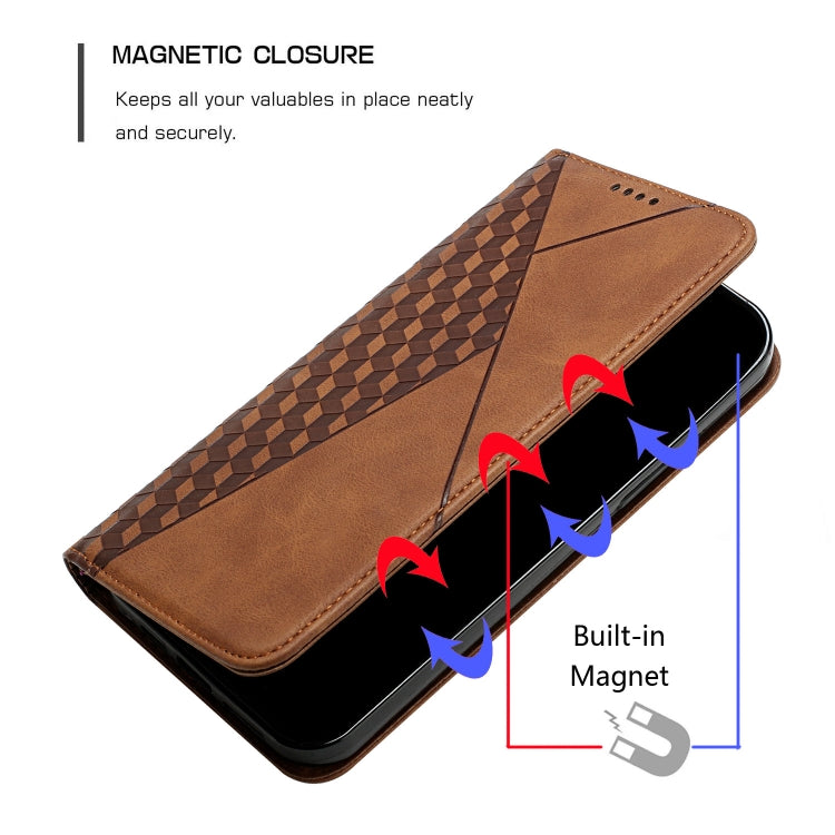 For Xiaomi Redmi Note 9 Pro Diamond Pattern Splicing Skin Feel Magnetic Horizontal Flip Leather Case with Card Slots & Holder & Wallet(Brown) - Xiaomi Cases by buy2fix | Online Shopping UK | buy2fix