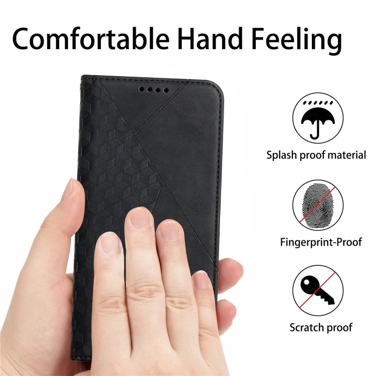 For Xiaomi Redmi Note 9 Diamond Pattern Splicing Skin Feel Magnetic Horizontal Flip Leather Case with Card Slots & Holder & Wallet(Black) - Xiaomi Cases by buy2fix | Online Shopping UK | buy2fix