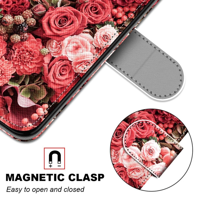 For Xiaomi Redmi 10 Coloured Drawing Cross Texture Horizontal Flip PU Leather Case with Holder & Card Slots & Wallet & Lanyard(Pink Rose Garden) - Xiaomi Cases by buy2fix | Online Shopping UK | buy2fix