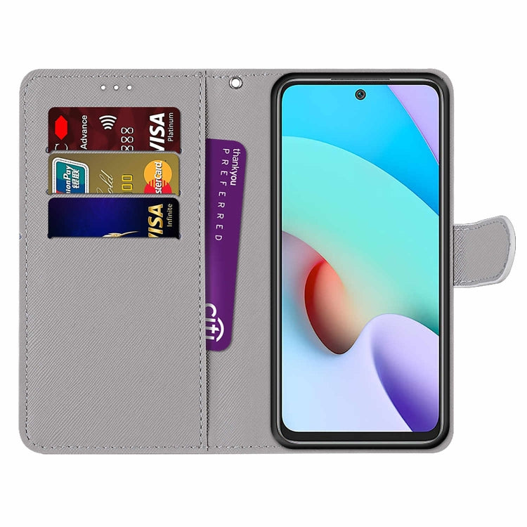 For Xiaomi Redmi 10 Coloured Drawing Cross Texture Horizontal Flip PU Leather Case with Holder & Card Slots & Wallet & Lanyard(Fluorescent Water Texture) - Xiaomi Cases by buy2fix | Online Shopping UK | buy2fix