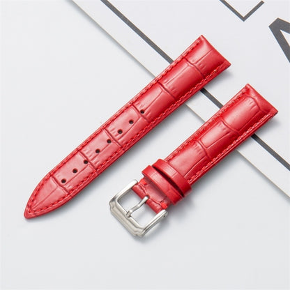 24mm Calf Leather Watch Band(Red) - Watch Bands by buy2fix | Online Shopping UK | buy2fix