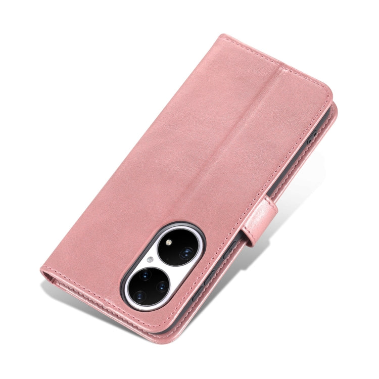 For Huawei P50 Pro AZNS Skin Feel Calf Texture Horizontal Flip Leather Case with Card Slots & Holder & Wallet(Rose Gold) - Huawei Cases by AZNS | Online Shopping UK | buy2fix