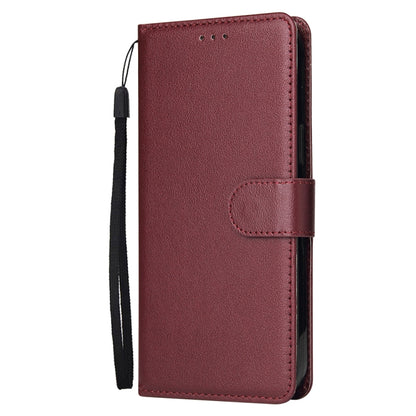 For iPhone 13 mini Multifunctional Horizontal Flip Leather Case, with Three Card Slot & Holder & Photo Frame & Lanyard (Red Wine) - iPhone 13 mini Cases by buy2fix | Online Shopping UK | buy2fix