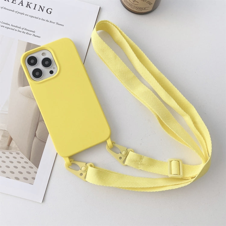 For iPhone 13 Pro Max Elastic Silicone Protective Case with Wide Neck Lanyard (Yellow) - iPhone 13 Pro Max Cases by buy2fix | Online Shopping UK | buy2fix