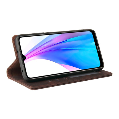 For Xiaomi Redmi Note 8T Simple Suction Closure Horizontal Flip Leather Case with Holder & Card Slot & Wallet(Brown) - Xiaomi Cases by buy2fix | Online Shopping UK | buy2fix