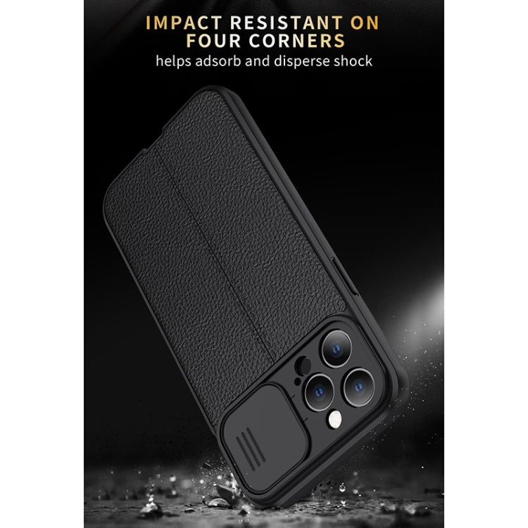 For iPhone 13 mini Litchi Texture Sliding Camshield TPU Protective Case (Black) - iPhone 13 mini Cases by buy2fix | Online Shopping UK | buy2fix