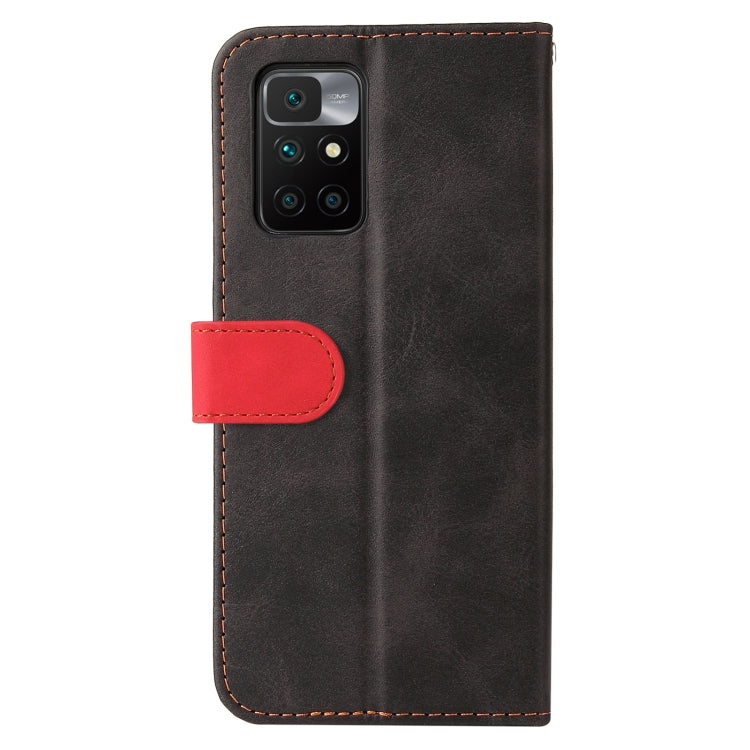 For Xiaomi Redmi 10 Business Stitching-Color Horizontal Flip PU Leather Case with Holder & Card Slots & Photo Frame(Red) - Xiaomi Cases by buy2fix | Online Shopping UK | buy2fix