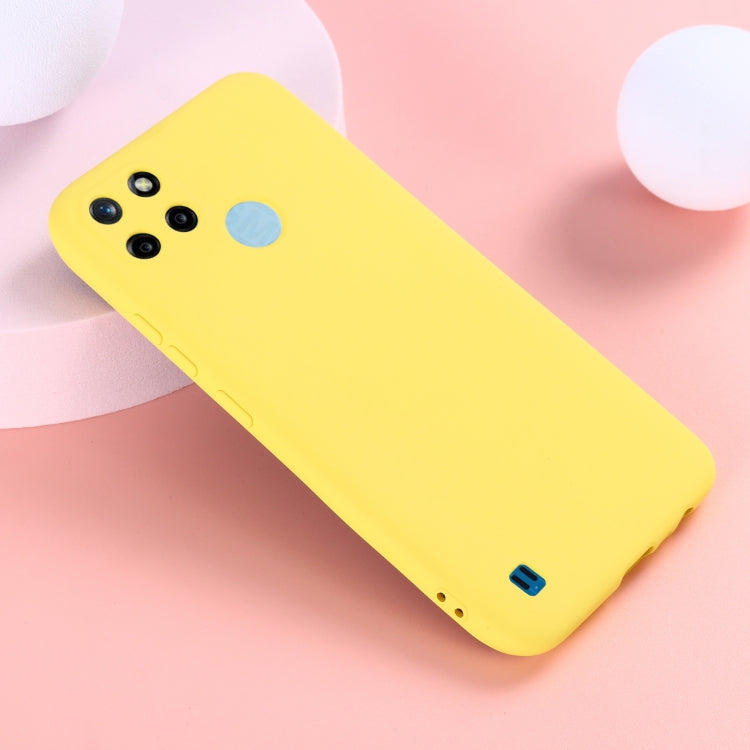 For OPPO Realme C21Y Foreign Version Solid Color Liquid Silicone Dropproof Full Coverage Protective Case(Yellow) - Realme Cases by buy2fix | Online Shopping UK | buy2fix