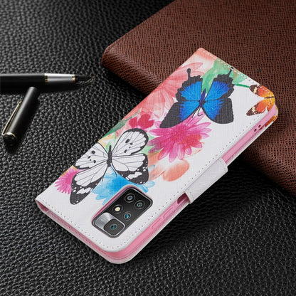 For Xiaomi Redmi 10 Colored Drawing Pattern Horizontal Flip Leather Case with Holder & Card Slots & Wallet(Butterflies) - Xiaomi Cases by buy2fix | Online Shopping UK | buy2fix