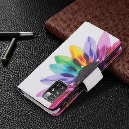 For Xiaomi Redmi 10 Colored Drawing Pattern Zipper Horizontal Flip Leather Case with Holder & Card Slots & Wallet(Sun Flower) - Xiaomi Cases by buy2fix | Online Shopping UK | buy2fix