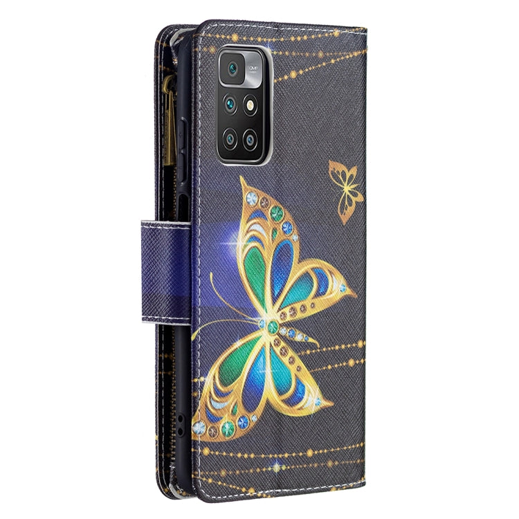 For Xiaomi Redmi 10 Colored Drawing Pattern Zipper Horizontal Flip Leather Case with Holder & Card Slots & Wallet(Big Butterfly) - Xiaomi Cases by buy2fix | Online Shopping UK | buy2fix