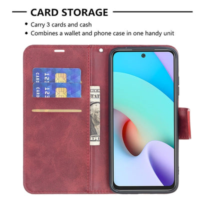 For Xiaomi Redmi 10 Retro Lambskin Texture Pure Color Horizontal Flip PU Leather Case with Holder & Card Slots & Wallet & Lanyard(Red) - Xiaomi Cases by buy2fix | Online Shopping UK | buy2fix