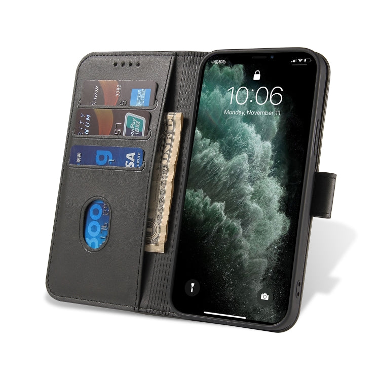 For iPhone 12 Pro Max Calf Texture Buckle Horizontal Flip Leather Case with Holder & Card Slots & Wallet(Black) - iPhone 12 Pro Max Cases by buy2fix | Online Shopping UK | buy2fix