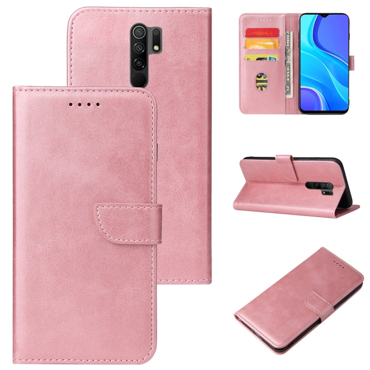 For Xiaomi Redmi 9 Calf Texture Buckle Horizontal Flip Leather Case with Holder & Card Slots & Wallet(Rose Gold) - Xiaomi Cases by buy2fix | Online Shopping UK | buy2fix