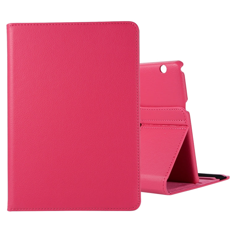 For Huawei MediaPad T3 10 Litchi Texture Horizontal Flip 360 Degrees Rotation Leather Case with Holder(Rose Red) - Huawei by buy2fix | Online Shopping UK | buy2fix