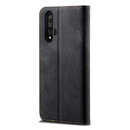 For Huawei Honor 20 Denim Texture Casual Style Horizontal Flip Leather Case with Holder & Card Slots & Wallet(Black) - Honor Cases by buy2fix | Online Shopping UK | buy2fix