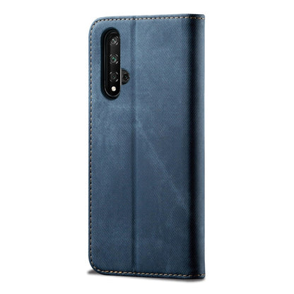 For Huawei Honor 20 Denim Texture Casual Style Horizontal Flip Leather Case with Holder & Card Slots & Wallet(Blue) - Honor Cases by buy2fix | Online Shopping UK | buy2fix