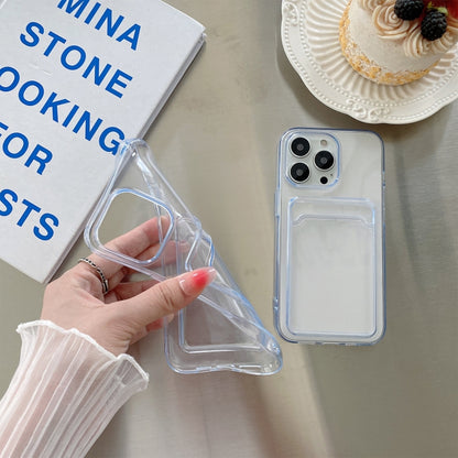 For iPhone 13 mini Transparent Card Slot Shockproof TPU Protective Case - iPhone 13 mini Cases by buy2fix | Online Shopping UK | buy2fix