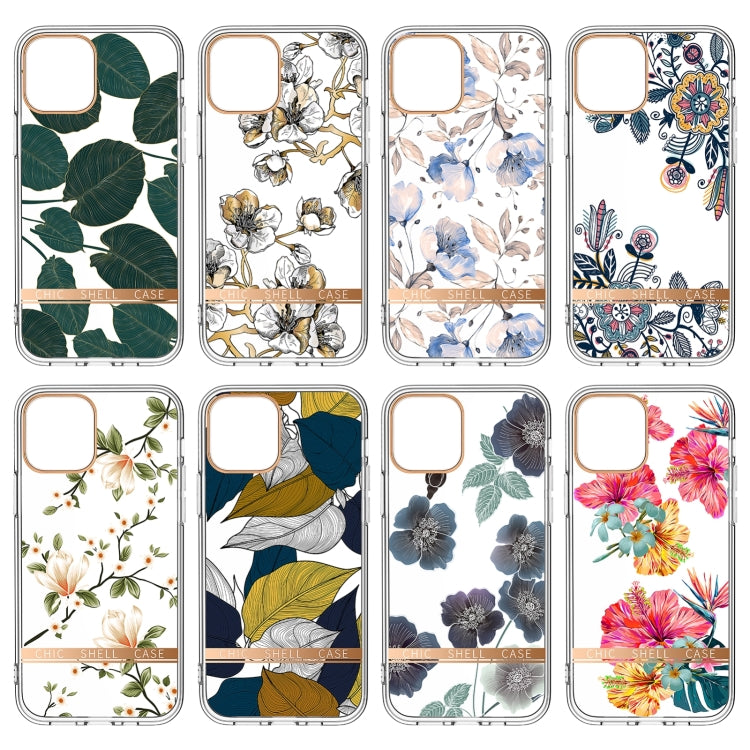 For iPhone 13 High Translucent Electroplating Flower Pattern TPU + PC Shockproof Case(Po-phase Flowers) - iPhone 13 Cases by buy2fix | Online Shopping UK | buy2fix