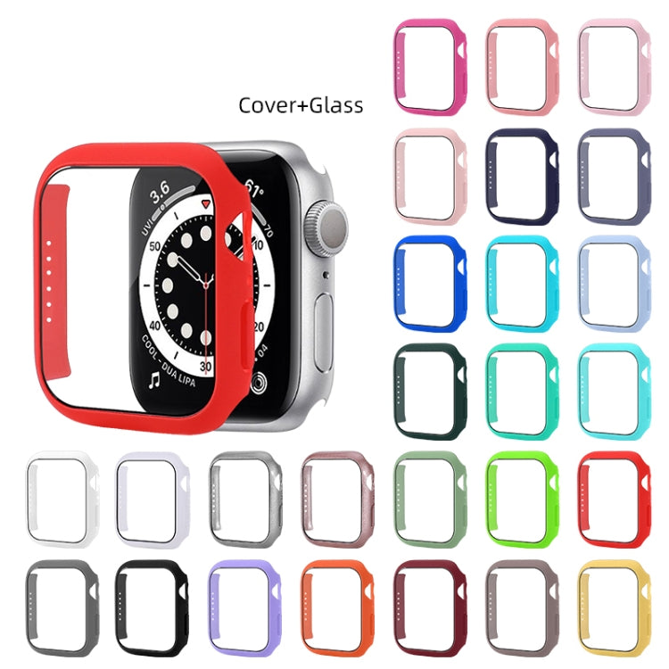 Shockproof PC Protective Case with Tempered Glass Film For Apple Watch Series 8 / 7 41mm(Black) - Watch Cases by buy2fix | Online Shopping UK | buy2fix