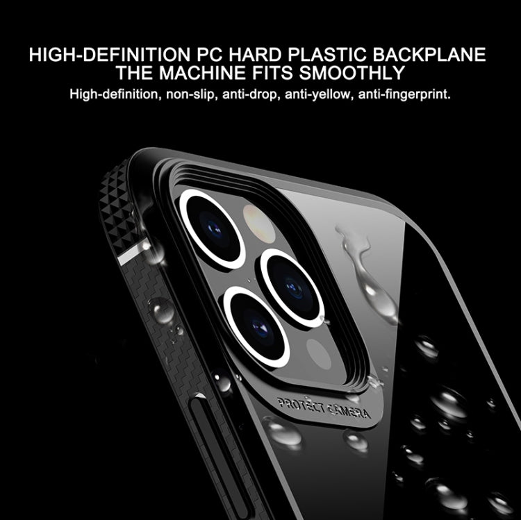 For iPhone 12 / 12 Pro MG Series Carbon Fiber TPU + Clear PC Four-corner Airbag Shockproof Case(Green) - iPhone 12 / 12 Pro Cases by buy2fix | Online Shopping UK | buy2fix