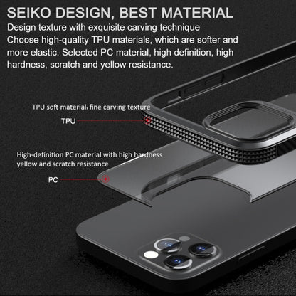 For iPhone 11 Pro MG Series Carbon Fiber TPU + Clear PC Four-corner Airbag Shockproof Case (Black) - iPhone 11 Pro Cases by buy2fix | Online Shopping UK | buy2fix