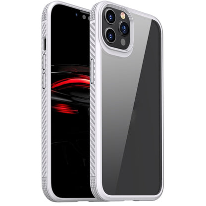 For iPhone 11 Pro Max MG Series Carbon Fiber TPU + Clear PC Four-corner Airbag Shockproof Case (White) - iPhone 11 Pro Max Cases by buy2fix | Online Shopping UK | buy2fix