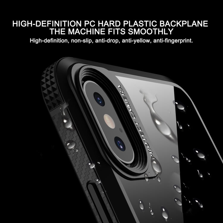 For iPhone XS Max MG Series Carbon Fiber TPU + Clear PC Four-corner Airbag Shockproof Case(Black) - More iPhone Cases by buy2fix | Online Shopping UK | buy2fix