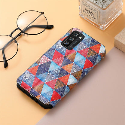 For Blackview A100 Colorful Magnetic Horizontal Flip PU Leather Case with Holder & Card Slot & Wallet(Rhombus Mandala) - More Brand by buy2fix | Online Shopping UK | buy2fix