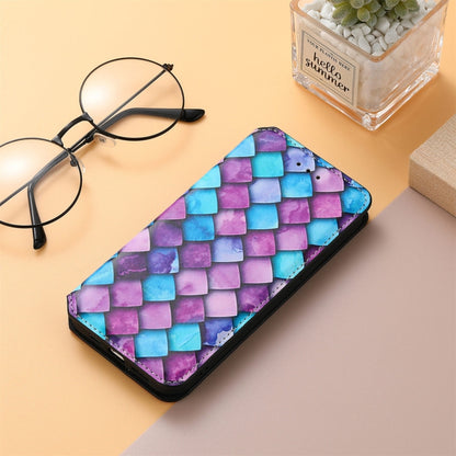 For Blackview A100 Colorful Magnetic Horizontal Flip PU Leather Case with Holder & Card Slot & Wallet(Purple Scales) - More Brand by buy2fix | Online Shopping UK | buy2fix