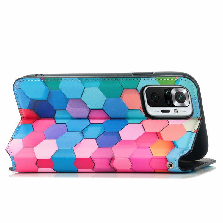 For Xiaomi Redmi Note 10 Pro Colorful Magnetic Horizontal Flip PU Leather Case with Holder & Card Slot & Wallet(Colorful Cube) - Xiaomi Cases by buy2fix | Online Shopping UK | buy2fix