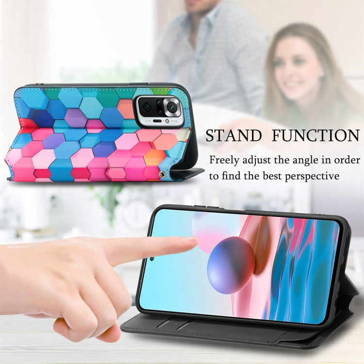 For Xiaomi Redmi Note 10 Pro Colorful Magnetic Horizontal Flip PU Leather Case with Holder & Card Slot & Wallet(Colorful Cube) - Xiaomi Cases by buy2fix | Online Shopping UK | buy2fix