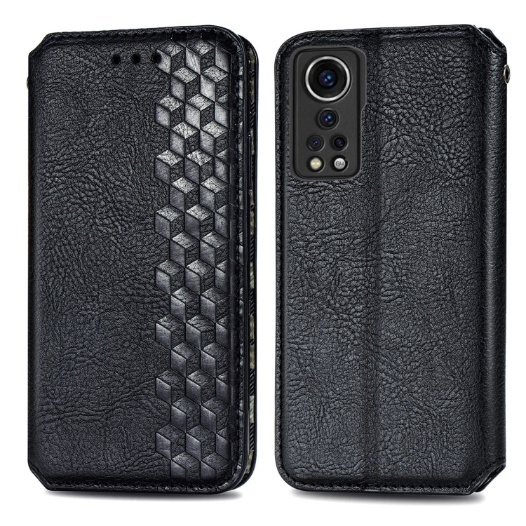 For ZTE Axon 30 5G Cubic Grid Pressed Horizontal Flip Magnetic PU Leather Case with Holder & Card Slots & Wallet(Black) - ZTE Cases by buy2fix | Online Shopping UK | buy2fix