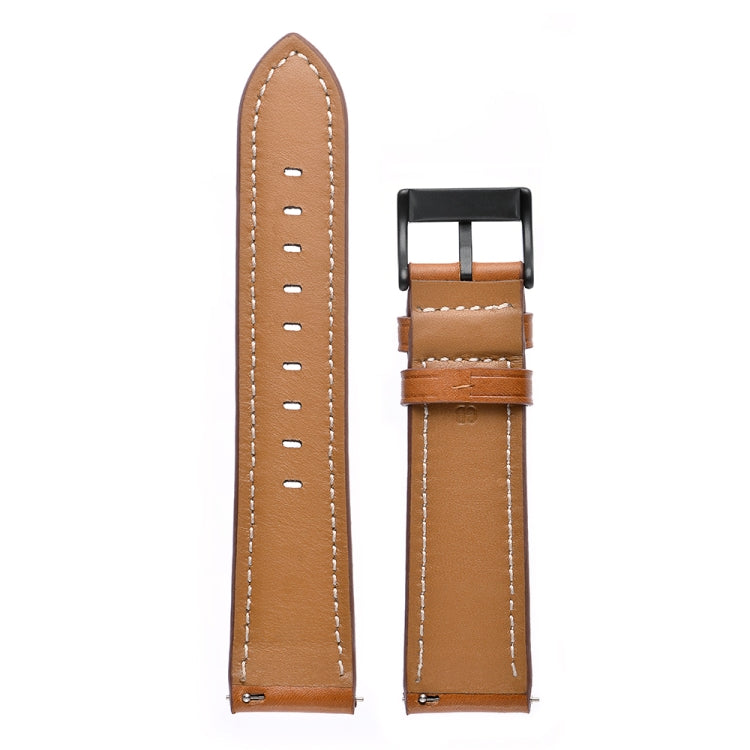 For Samsung Galaxy Watch 42mm Leather Watch Band(Brown) - Watch Bands by buy2fix | Online Shopping UK | buy2fix