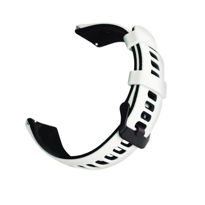 20mm Universal Double Color Silicone Watch Band(White Black) - 20mm Bands by buy2fix | Online Shopping UK | buy2fix