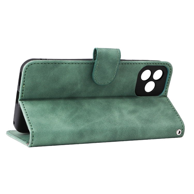 For Blackview Oscal C20 Solid Color Skin Feel Magnetic Buckle Horizontal Flip PU Phone Case(Green) - More Brand by buy2fix | Online Shopping UK | buy2fix