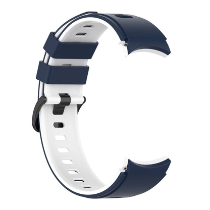 For Samsung Galaxy Watch4 Classic 42mm / 46mm Two-color Silicone Strap Watch Band(Midnight Blue White) - Watch Bands by buy2fix | Online Shopping UK | buy2fix