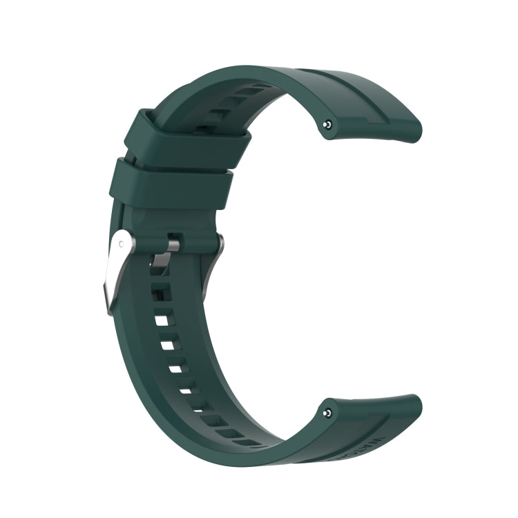 For Huawei Watch GT 3 42mm 20mm Silicone Silver Buckle Watch Band(Dark Green) - Watch Bands by buy2fix | Online Shopping UK | buy2fix