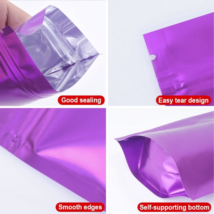 100 PCS/Set Matte Aluminum Foil Snack Stand-up Pouch, Size:16x24+4cm(Purple) - Preservation Supplies by buy2fix | Online Shopping UK | buy2fix