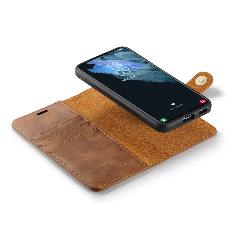 For Samsung Galaxy S22+ 5G DG.MING Crazy Horse Texture Detachable Magnetic Leather Phone Case(Brown) - Galaxy S22+ 5G Cases by DG.MING | Online Shopping UK | buy2fix