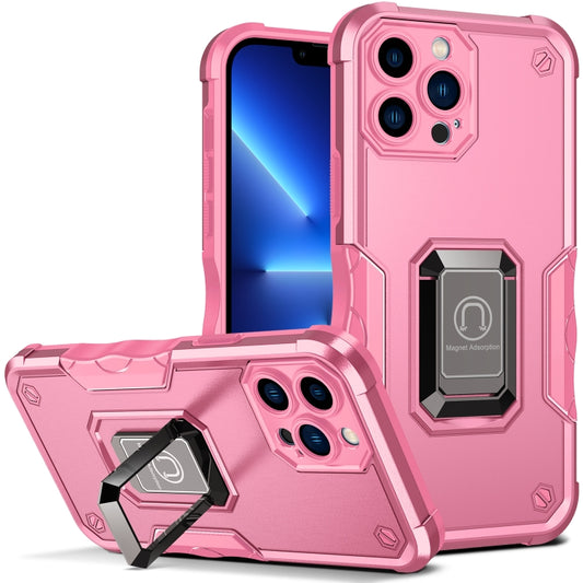 For iPhone 13 Pro Max Ring Holder Non-slip Armor Phone Case (Pink) - iPhone 13 Pro Max Cases by buy2fix | Online Shopping UK | buy2fix