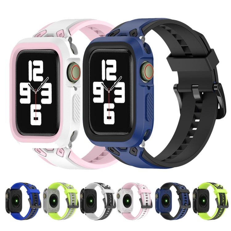 Two-color TPU Strap For Apple Watch Ultra 49mm&Watch Ultra 2 49mm / Series 9&8&7 45mm / SE 3&SE 2&6&SE&5&4 44mm / 3&2&1 42mm(Grey Black) - Watch Bands by buy2fix | Online Shopping UK | buy2fix