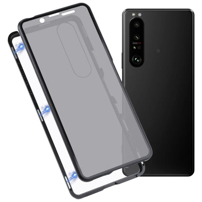 For Sony Xperia 1 III Anti-peeping Magnetic Double-sided Tempered Glass Phone Case(Black) - Sony Cases by buy2fix | Online Shopping UK | buy2fix