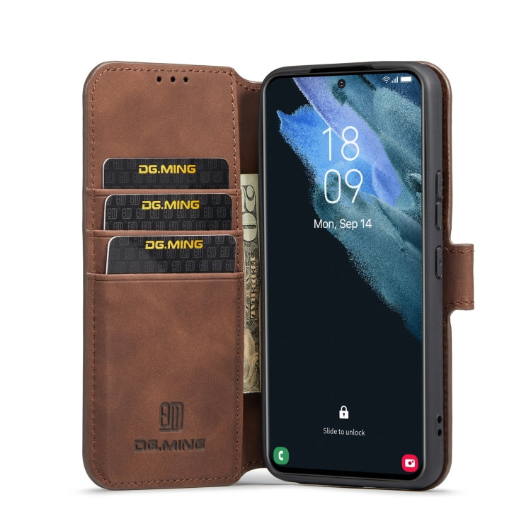 For Samsung Galaxy S22+ DG.MING Retro Oil Side Horizontal Flip Leather Case with Holder & Card Slots & Wallet(Coffee) - Galaxy S22+ 5G Cases by DG.MING | Online Shopping UK | buy2fix