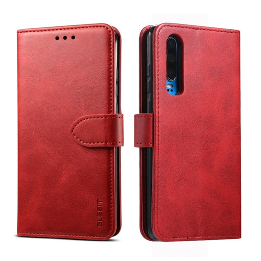 For Huawei P30 GUSSIM Business Style Horizontal Flip Leather Case with Holder & Card Slots & Wallet(Red) - Huawei Cases by GUSSIM | Online Shopping UK | buy2fix