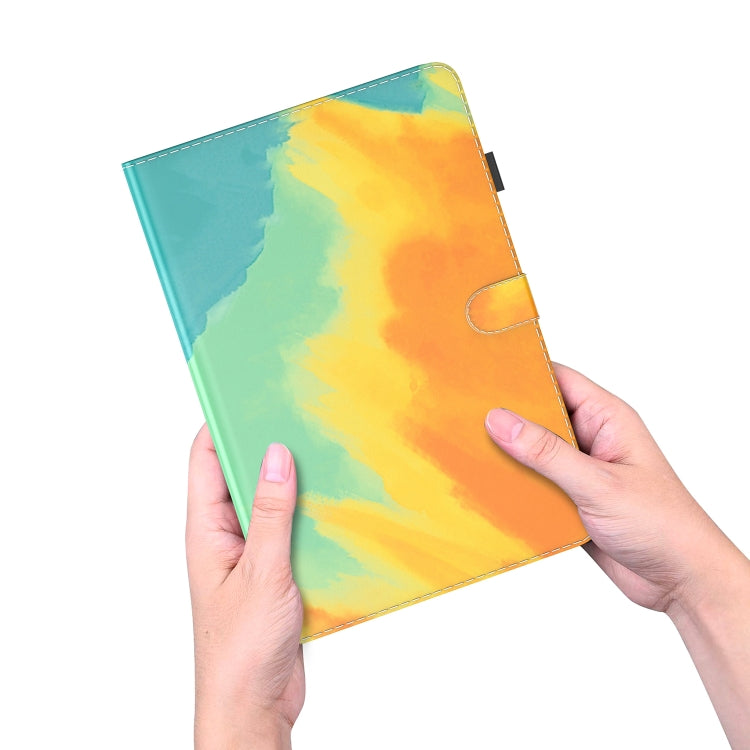 For Samsung Galaxy Tab S9 Watercolor Pattern Flip Leather Tablet Case(Autumn Leaves) - Galaxy Tab S9 Cases by buy2fix | Online Shopping UK | buy2fix