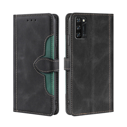 For Blackview A100 Skin Feel Straw Hat Magnetic Buckle Leather Phone Case(Black) - More Brand by buy2fix | Online Shopping UK | buy2fix