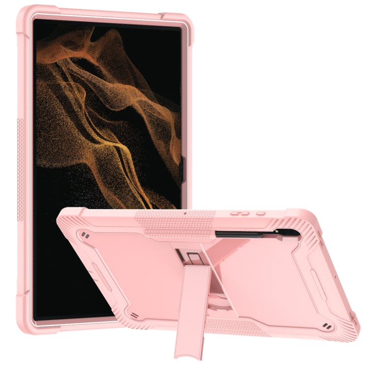 For Samsung Galaxy Tab S9  Ultra / S8 Ultra Silicone + PC Shockproof Protective Tablet Case(Rose Gold) - Galaxy Tab S8 Ultra Cases by buy2fix | Online Shopping UK | buy2fix