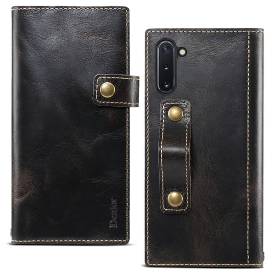 For Galaxy Note 10 Denior Oil Wax Cowhide DK Magnetic Button Horizontal Flip Leather Case with Holder & Card Slots & Wallet(Black) - Galaxy Phone Cases by Denior | Online Shopping UK | buy2fix